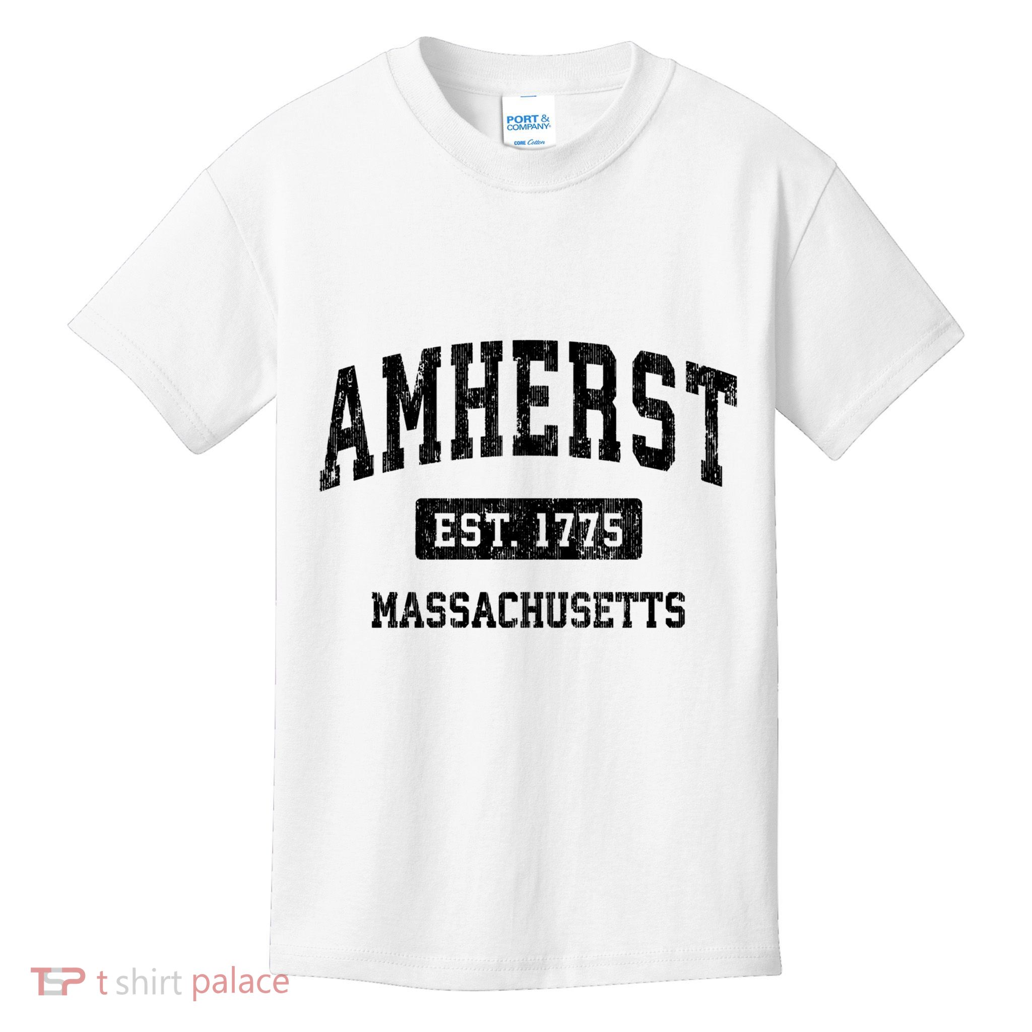 Amherst Est 1775 Massachusetts Ma Vintage Sports Established Design Kids T-Shirt