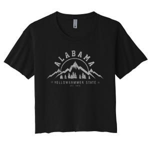 Alabama Est 1819 Yellowhammer State Mountains Pride Women's Crop Top Tee