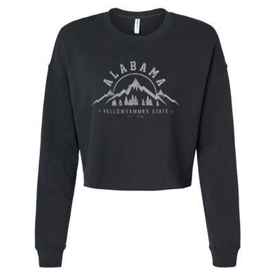 Alabama Est 1819 Yellowhammer State Mountains Pride Cropped Pullover Crew