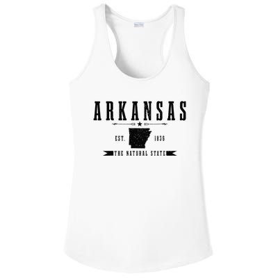 Arkansas Est. 1836 Natural State Vintage Ladies PosiCharge Competitor Racerback Tank