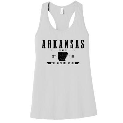 Arkansas Est. 1836 Natural State Vintage Women's Racerback Tank