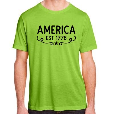 America Est 1776 Patriotic 4th Of July Veteran Gift Adult ChromaSoft Performance T-Shirt