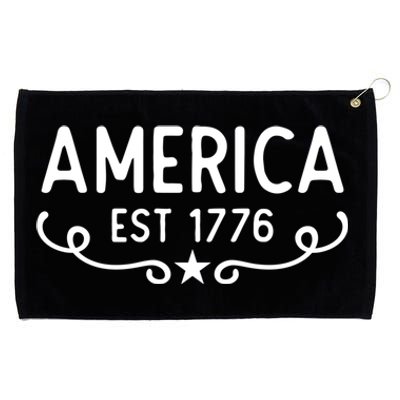 America Est 1776 Patriotic 4th Of July Veteran Gift Grommeted Golf Towel