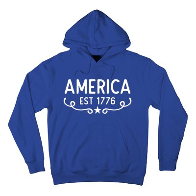 America Est 1776 Patriotic 4th Of July Veteran Gift Hoodie