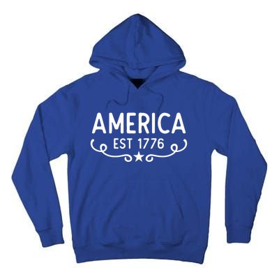 America Est 1776 Patriotic 4th Of July Veteran Gift Tall Hoodie