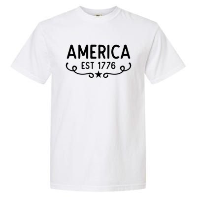 America Est 1776 Patriotic 4th Of July Veteran Gift Garment-Dyed Heavyweight T-Shirt