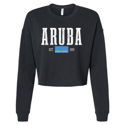 Aruba Est. 1499 Aruba Flag Pride Vintage Aruba Cropped Pullover Crew