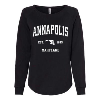 Annapolis Est 1649 Maryland Md Vintage Sports Design Womens California Wash Sweatshirt