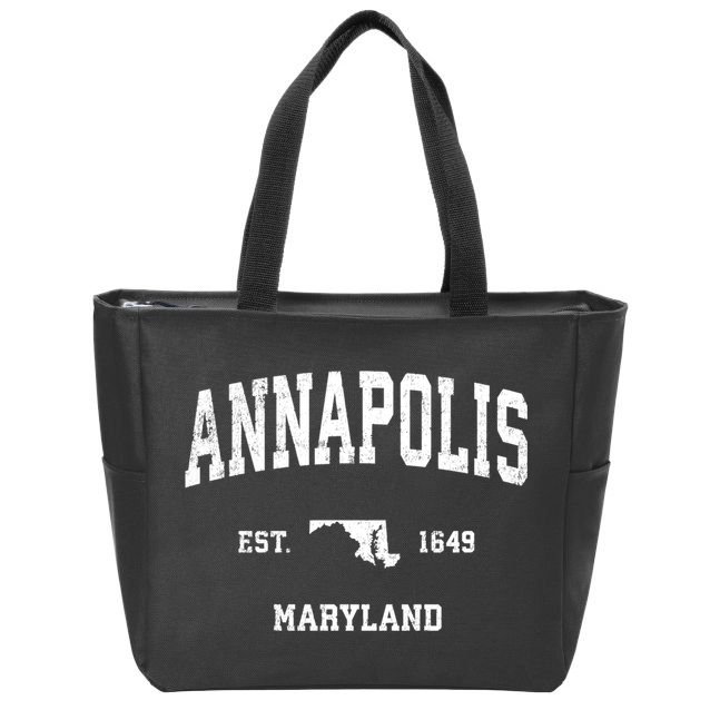 Annapolis Est 1649 Maryland Md Vintage Sports Design Zip Tote Bag