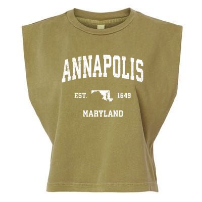 Annapolis Est 1649 Maryland Md Vintage Sports Design Garment-Dyed Women's Muscle Tee