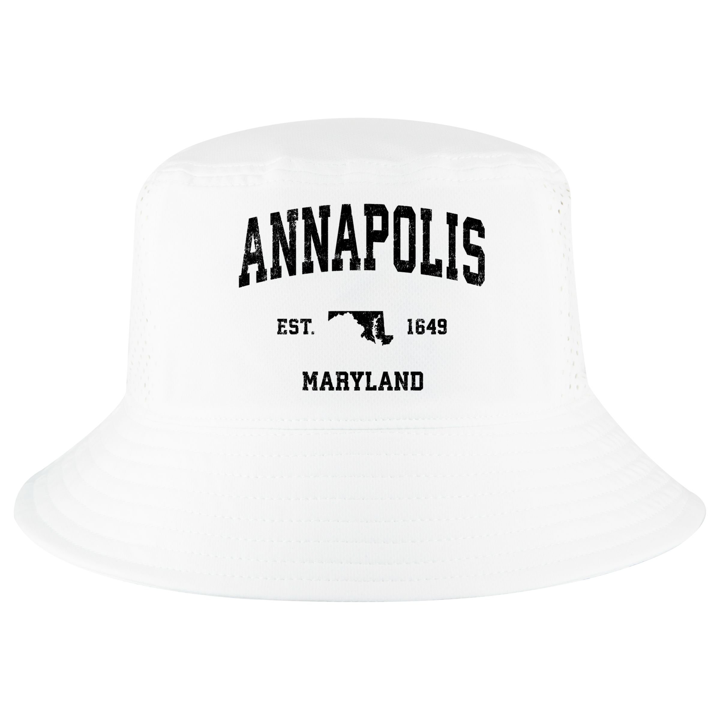 Annapolis Est 1649 Maryland Md Vintage Sports Design Cool Comfort Performance Bucket Hat