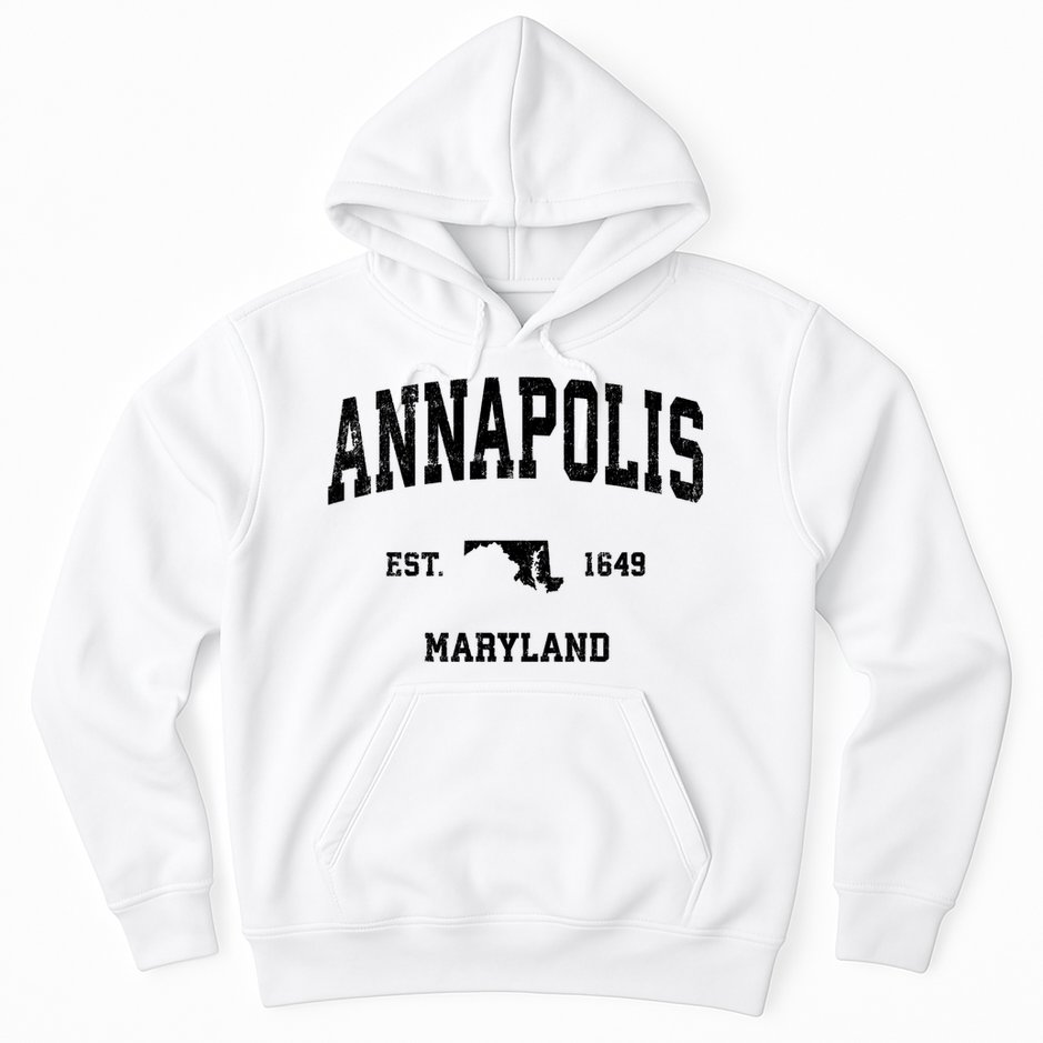 Annapolis Est 1649 Maryland Md Vintage Sports Design Hoodie