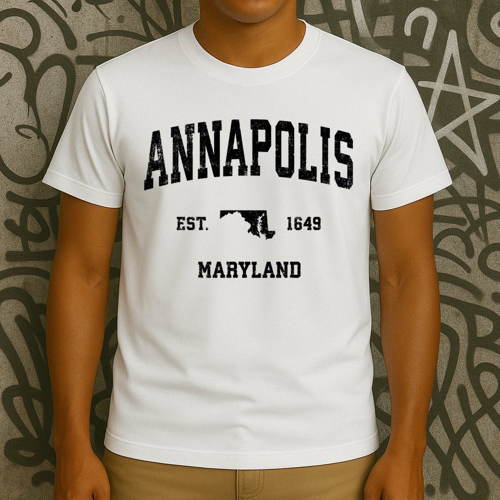 Annapolis Est 1649 Maryland Md Vintage Sports Design T-Shirt