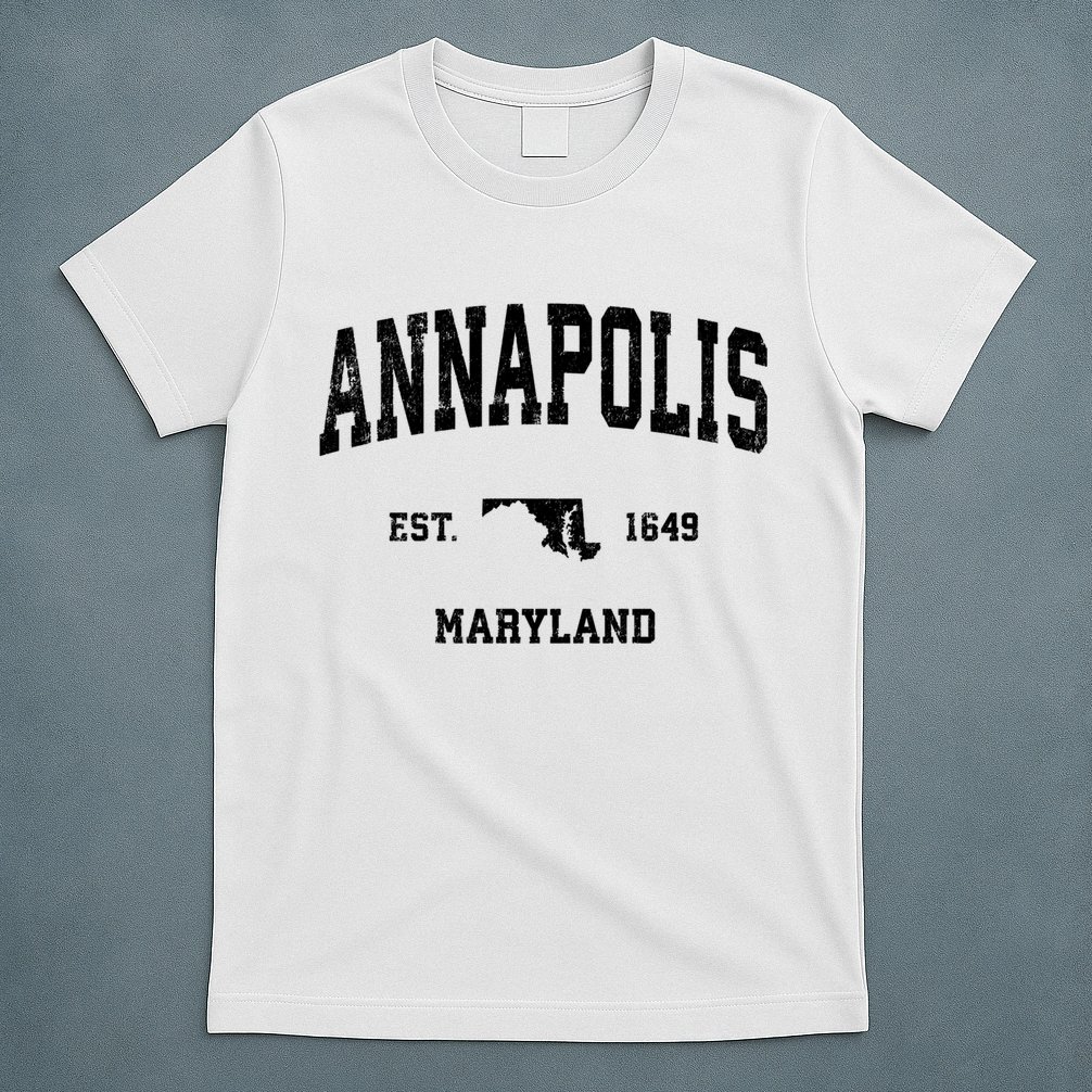Annapolis Est 1649 Maryland Md Vintage Sports Design T-Shirt