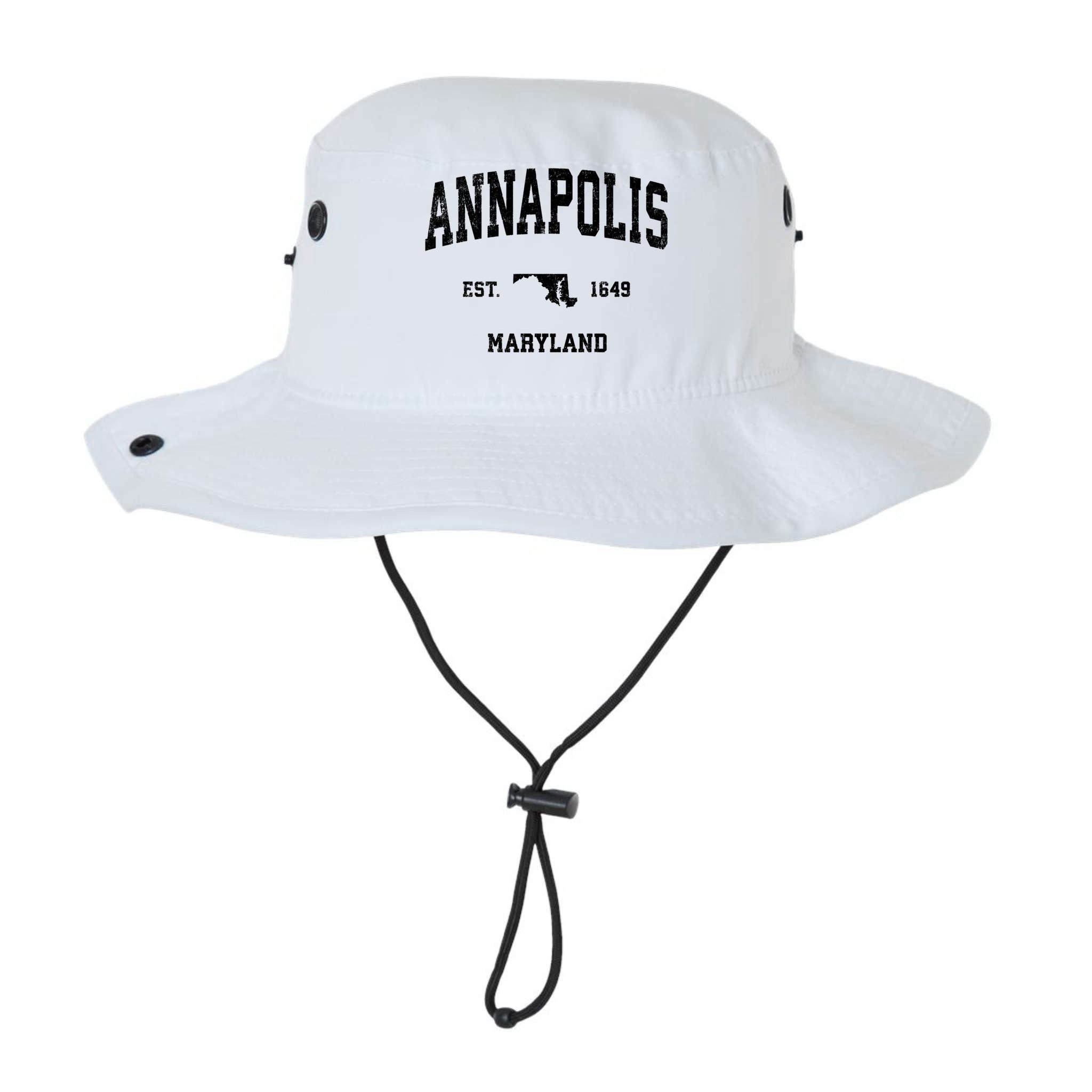 Annapolis Est 1649 Maryland Md Vintage Sports Design Bucket Hat