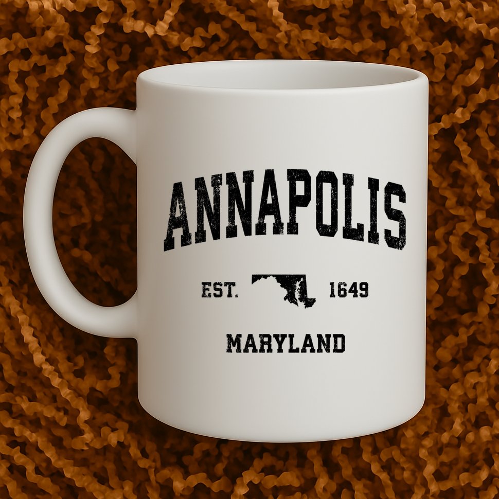 Annapolis Est 1649 Maryland Md Vintage Sports Design Mug