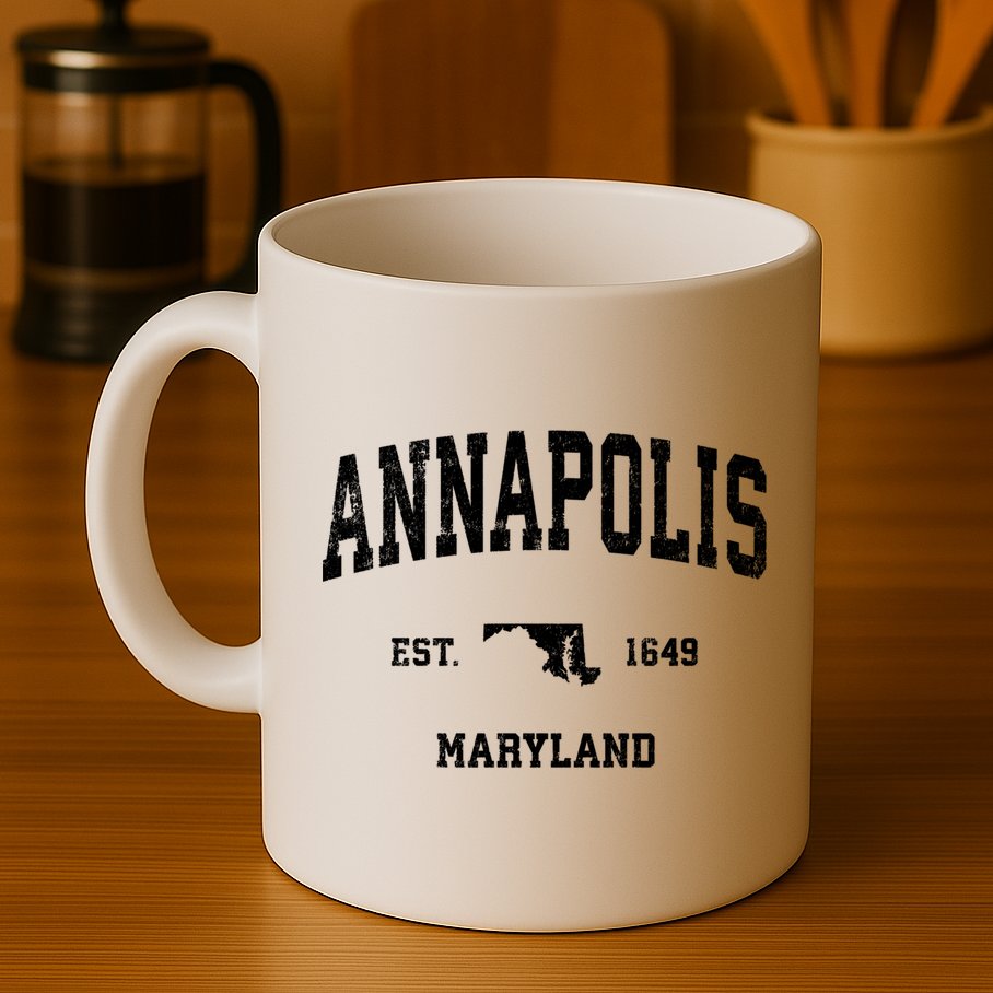 Annapolis Est 1649 Maryland Md Vintage Sports Design Mug