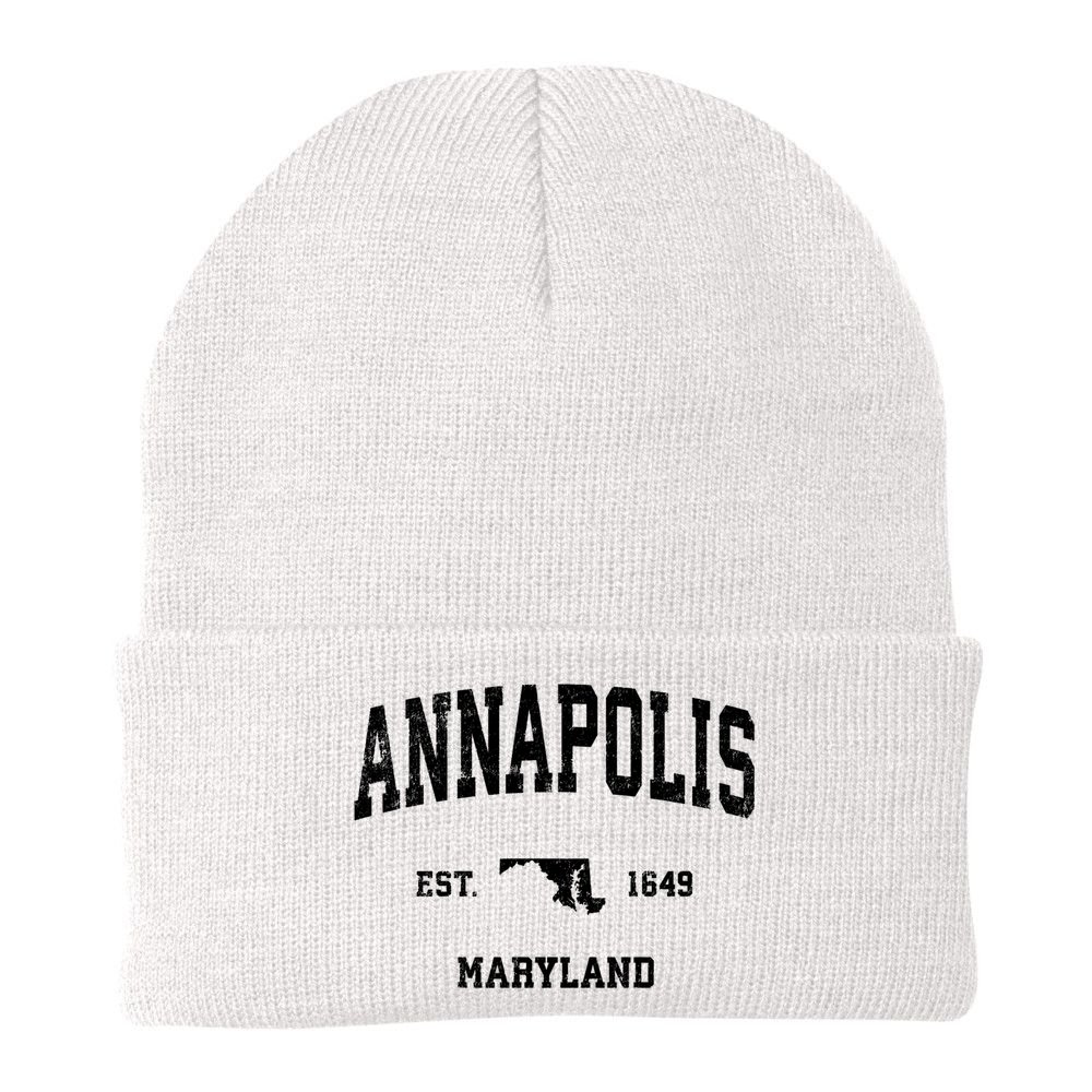 Annapolis Est 1649 Maryland Md Vintage Sports Design Beanie