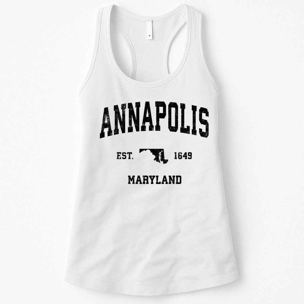 Annapolis Est 1649 Maryland Md Vintage Sports Design Womens Tank Top