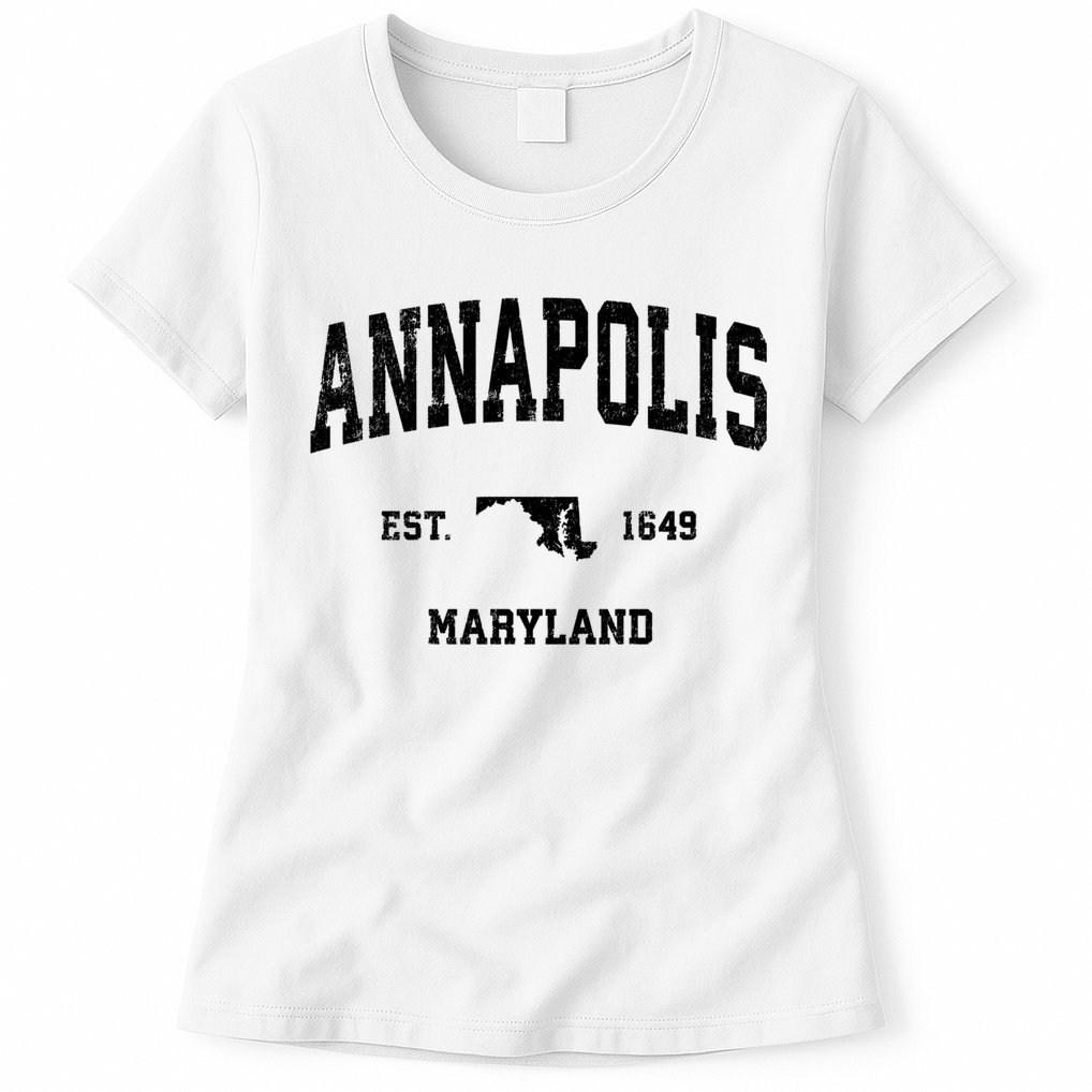 Annapolis Est 1649 Maryland Md Vintage Sports Design Womens T-Shirt