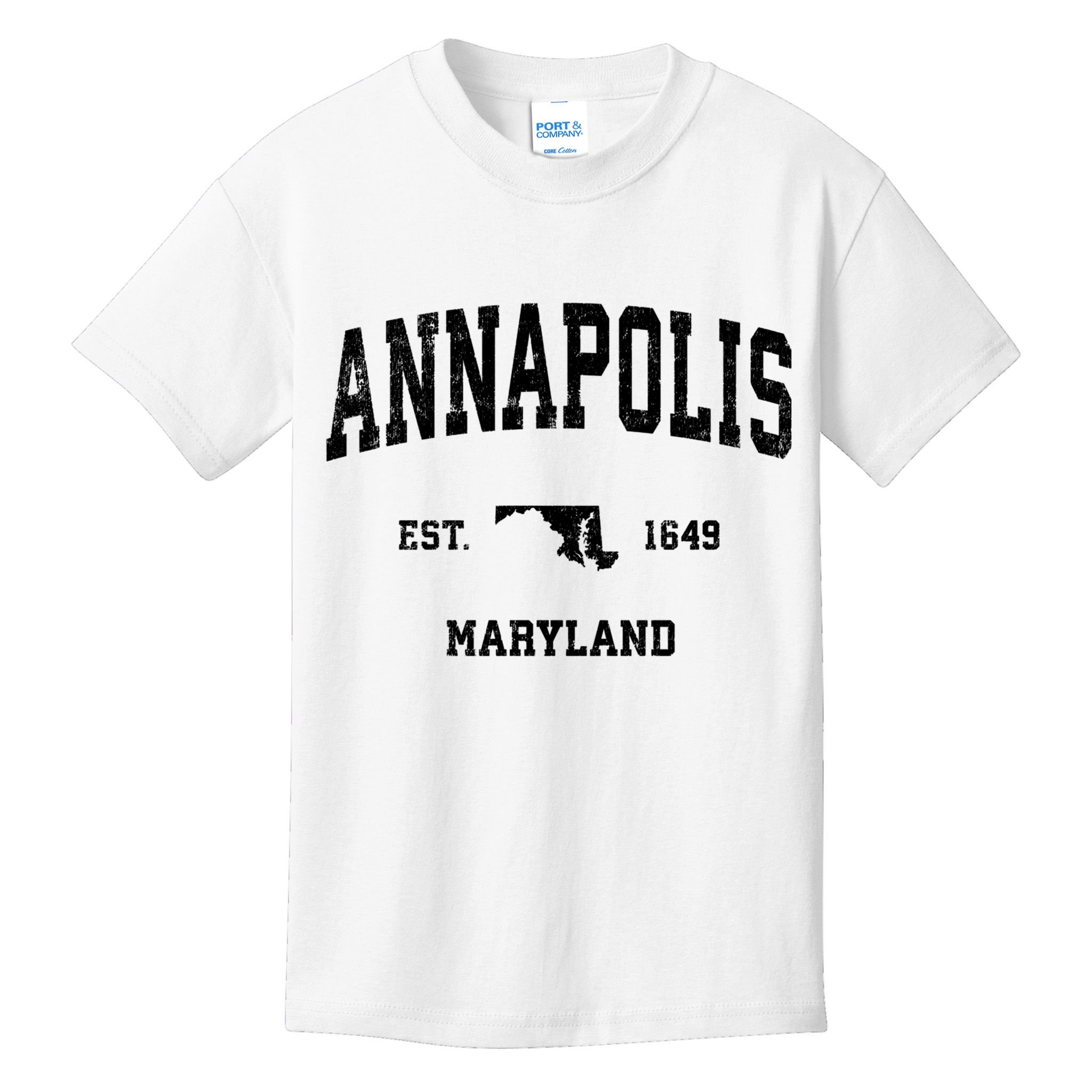 Annapolis Est 1649 Maryland Md Vintage Sports Design Kids T-Shirt