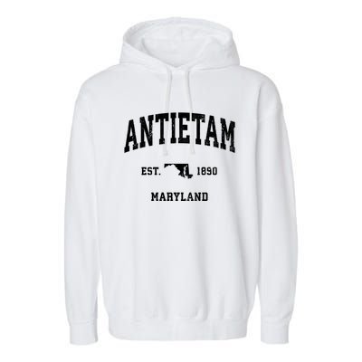 Antietam Est 1890 Maryland Md Vintage Athletic Sports Design Garment-Dyed Fleece Hoodie