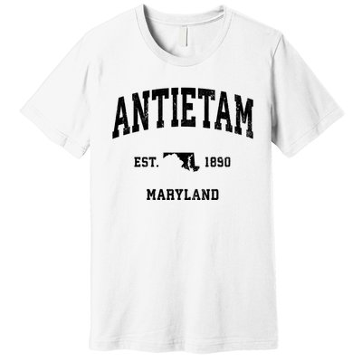 Antietam Est 1890 Maryland Md Vintage Athletic Sports Design Premium T-Shirt