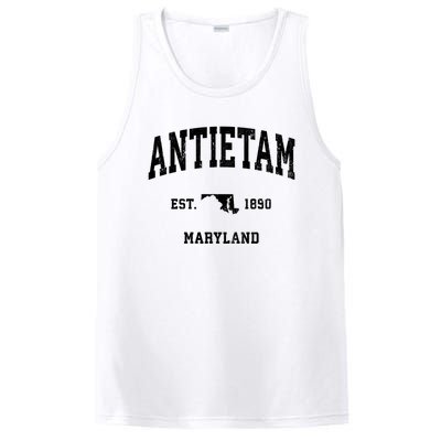 Antietam Est 1890 Maryland Md Vintage Athletic Sports Design PosiCharge Competitor Tank