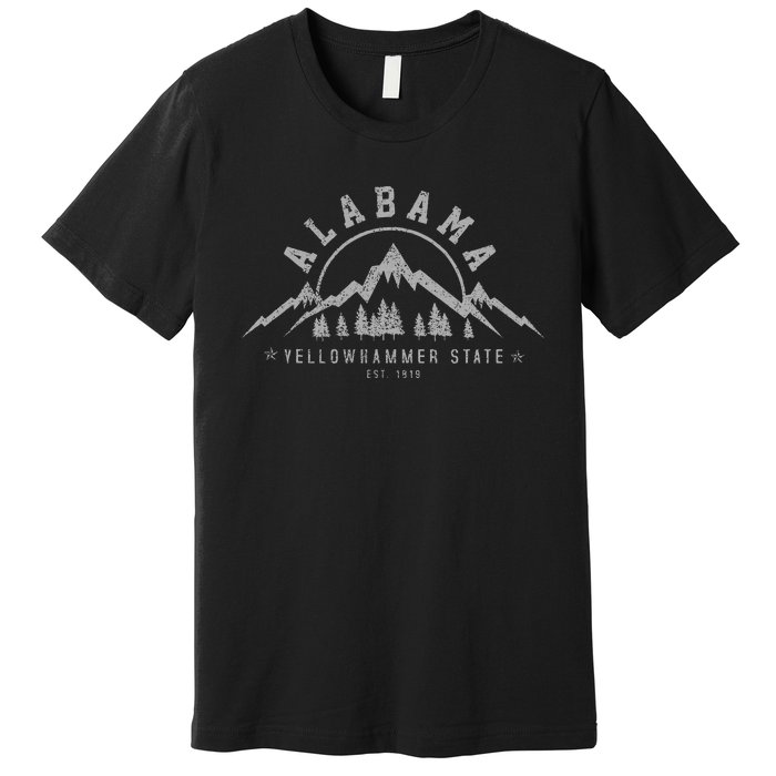 Alabama Est 1819 Yellowhammer State Mountains Pride Gift Premium T-Shirt