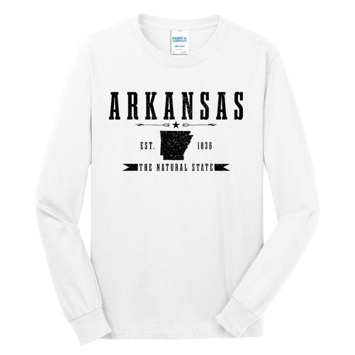 Arkansas Est. 1836 Natural State Vintage Tall Long Sleeve T-Shirt