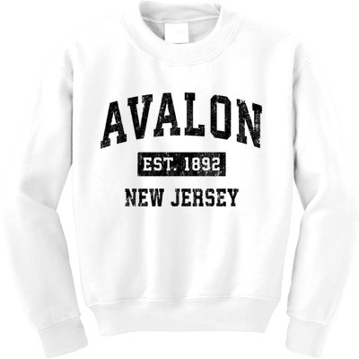Avalon Est 1892 New Jersey Nj Vintage Sports Design Kids Sweatshirt