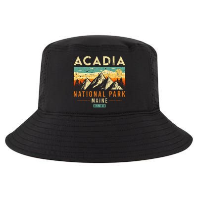 Acadia Est. 1919 Vintage Retro Maine National Park Cool Comfort Performance Bucket Hat