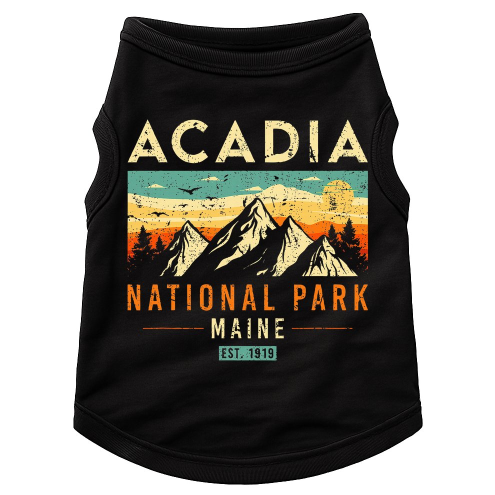 Acadia Est. 1919 Vintage Retro Maine National Park Doggie Tank