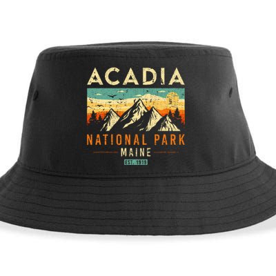 Acadia Est. 1919 Vintage Retro Maine National Park Sustainable Bucket Hat