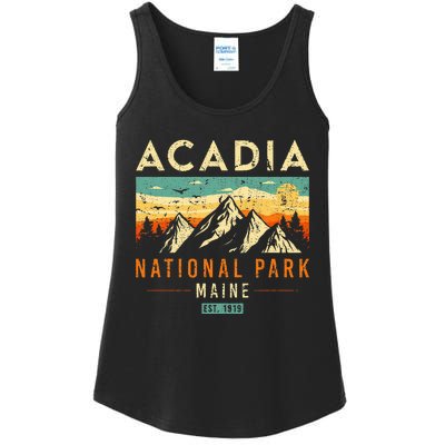 Acadia Est. 1919 Vintage Retro Maine National Park Ladies Essential Tank