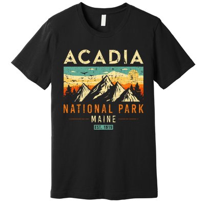 Acadia Est. 1919 Vintage Retro Maine National Park Premium T-Shirt