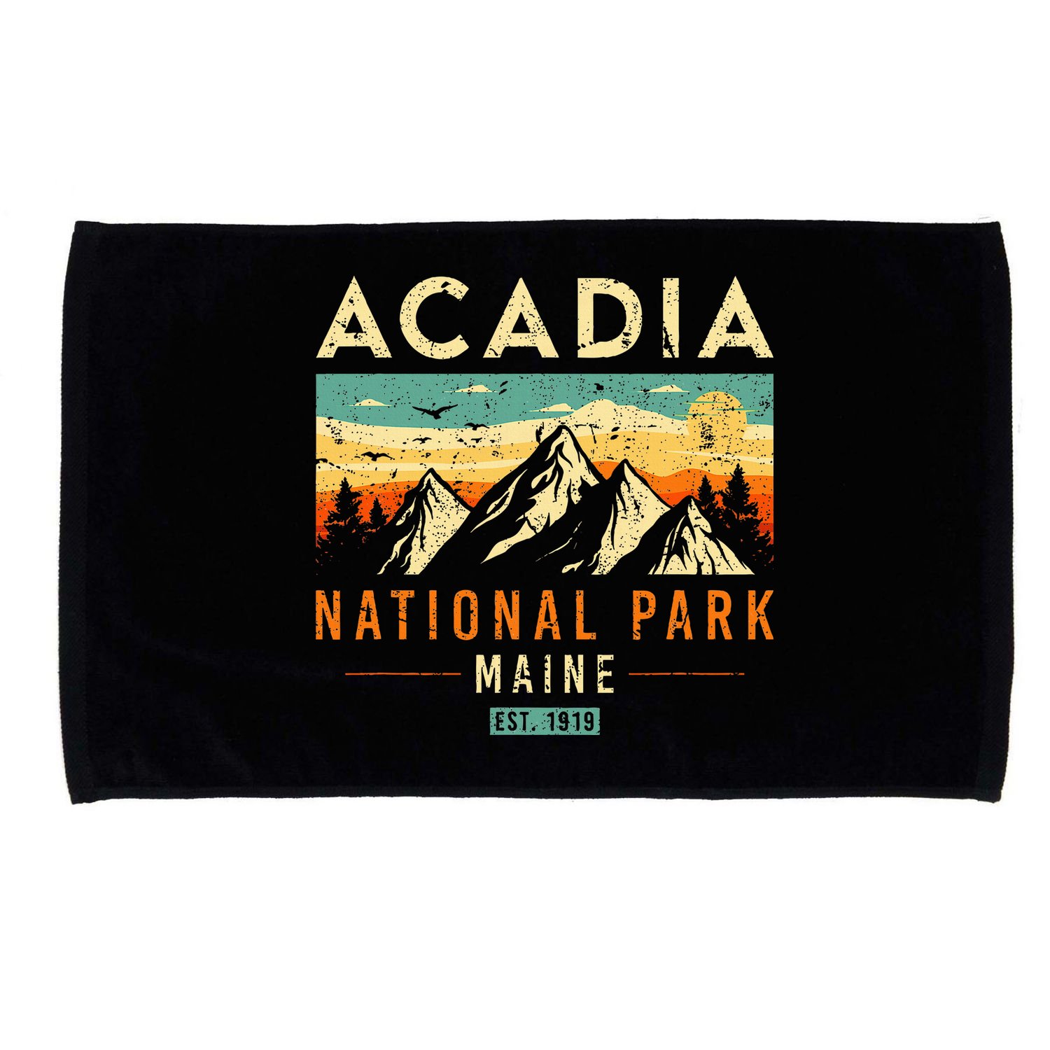 Acadia Est. 1919 Vintage Retro Maine National Park Microfiber Hand Towel