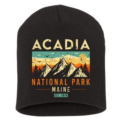 Acadia Est. 1919 Vintage Retro Maine National Park Short Acrylic Beanie