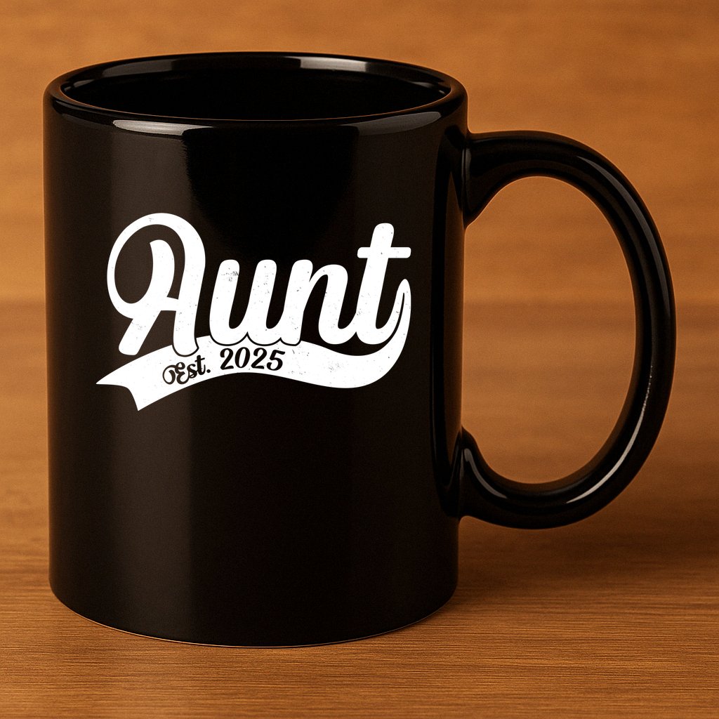 Aunt Est. 2025 New Baby Niece Nephew 11oz C Handle Ceramic Mug