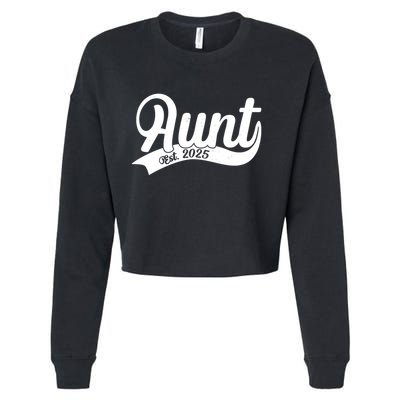 Aunt Est. 2025 New Baby Niece Nephew Cropped Pullover Crew