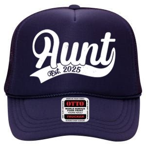 Aunt Est. 2025 New Baby Niece Nephew High Crown Mesh Back Trucker Hat