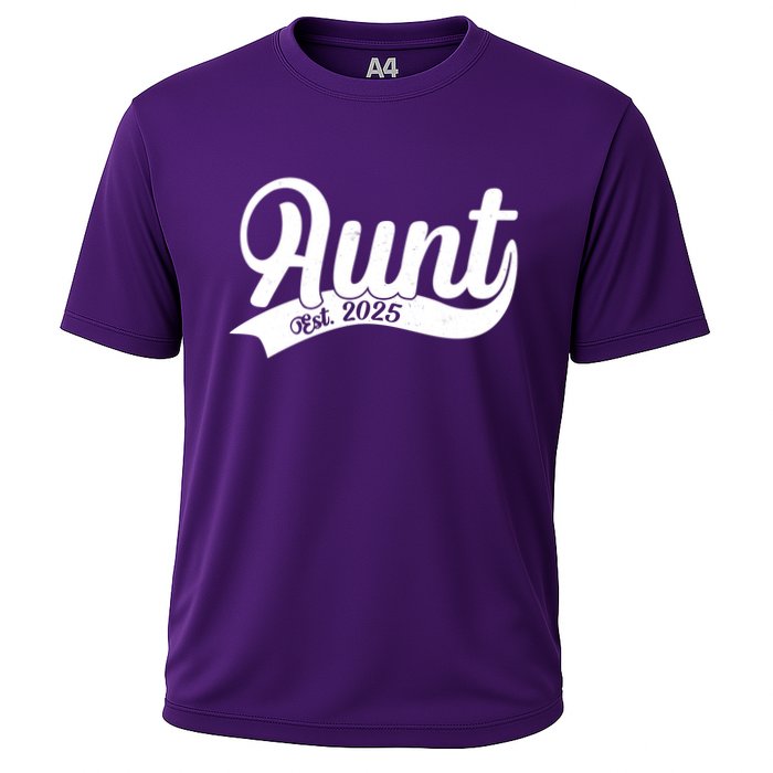Aunt Est. 2025 New Baby Niece Nephew Cooling Performance Crew T-Shirt