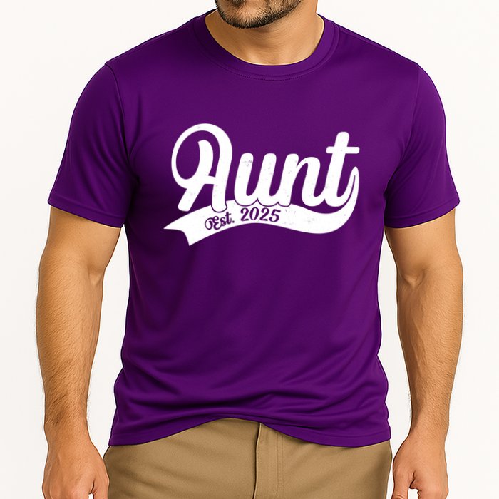 Aunt Est. 2025 New Baby Niece Nephew Cooling Performance Crew T-Shirt