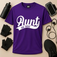Aunt Est. 2025 New Baby Niece Nephew Cooling Performance Crew T-Shirt