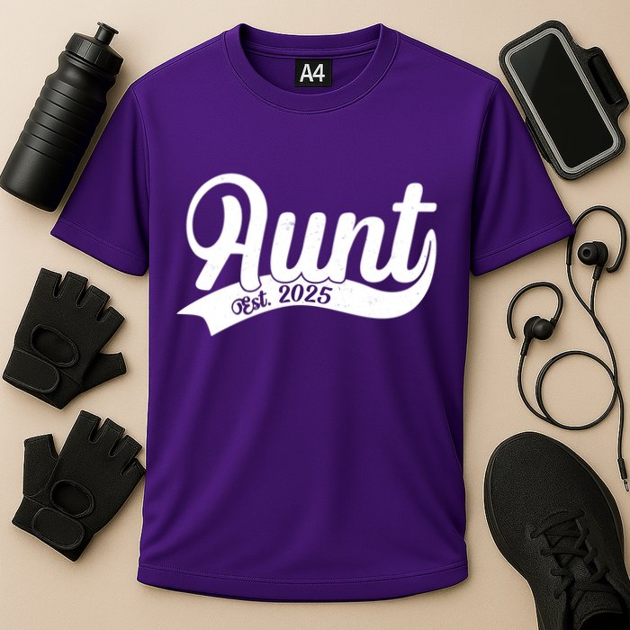 Aunt Est. 2025 New Baby Niece Nephew Cooling Performance Crew T-Shirt