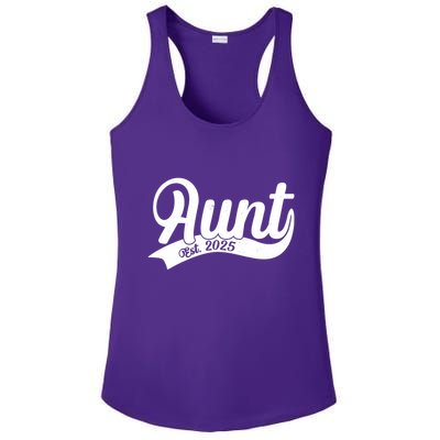 Aunt Est. 2025 New Baby Niece Nephew Ladies PosiCharge Competitor Racerback Tank