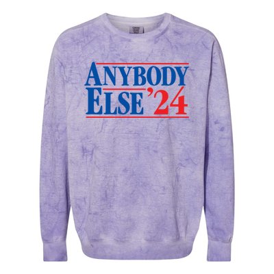 Anybody Else 24 Election 2024 Anti Biden Trump Desantis Vote Gift Colorblast Crewneck Sweatshirt