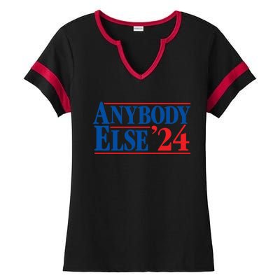 Anybody Else 24 Election 2024 Anti Biden Trump Desantis Vote Gift Ladies Halftime Notch Neck Tee