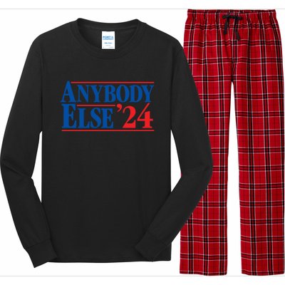 Anybody Else 24 Election 2024 Anti Biden Trump Desantis Vote Gift Long Sleeve Pajama Set