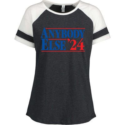 Anybody Else 24 Election 2024 Anti Biden Trump Desantis Vote Gift Enza Ladies Jersey Colorblock Tee